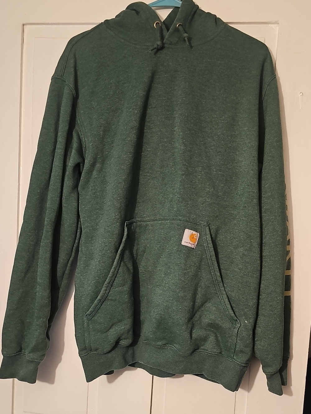 Carhartt Green Hooded Work Sweatshirt